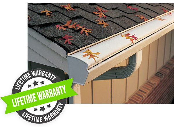 lifetime warranty badge on top of k-guard gutter system img
