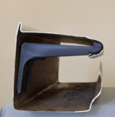 inside view of competitor's gutter guard system